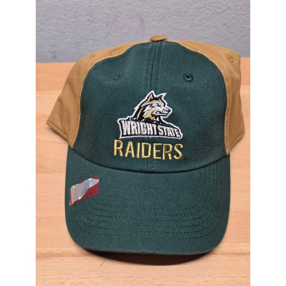 Wright State Raiders Captivating Ballcap Men's Adjustable Green Tan Hat NCAA